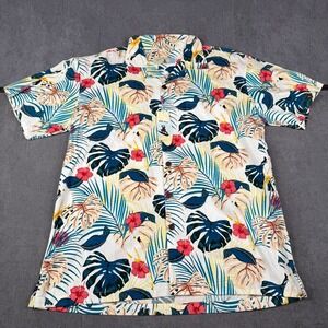 NWT Vtg High Surf men's Hawaiian shirt Floral Pattern Short Sleeves Sz-L